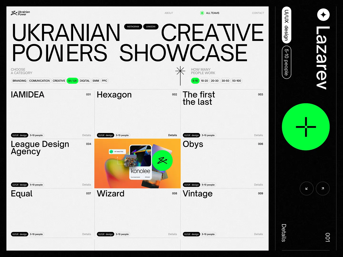 Innovative Product Showcase Section Design for Ukrainian Power