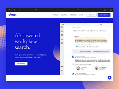 Glean's Website • Overview ai website