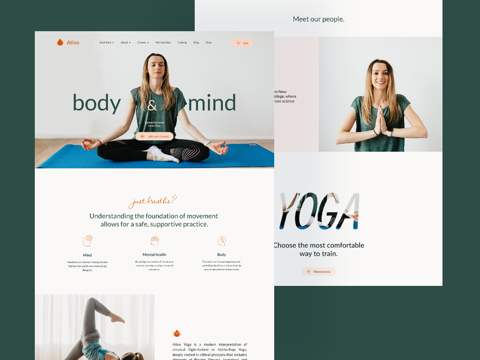 Yoga and Pilates Landing Page Design by Mimu Akther on Dribbble