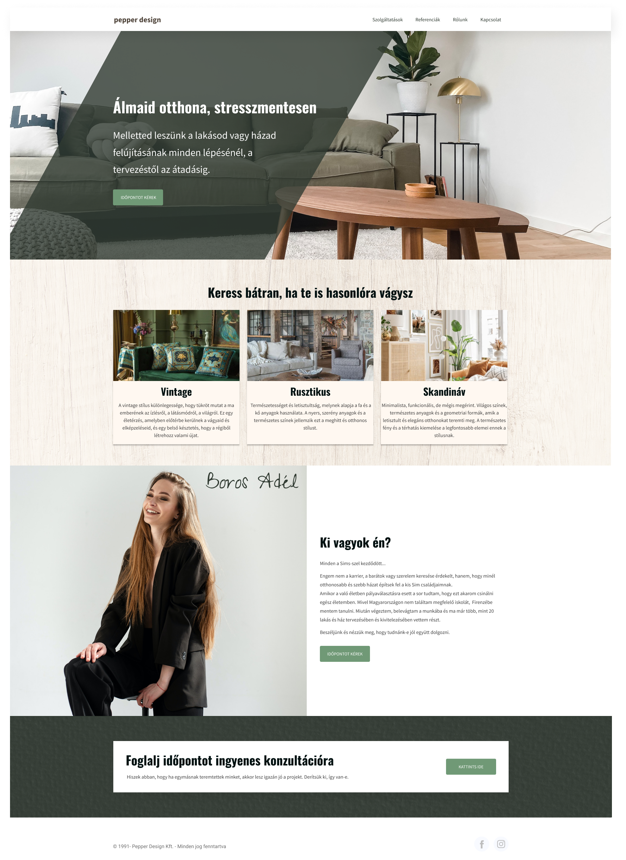 Webdesign for an interior designer design webdesign