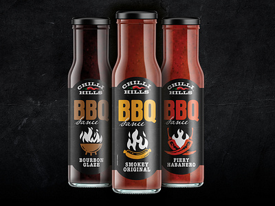 Chilli Hills - BBQ Sauces Packaging bbq bulgaria chilli design hills hot lable packaging peppers sauce sofia