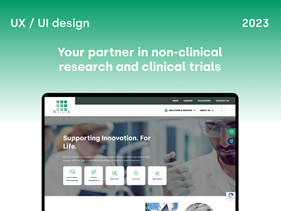 Biotrial - Webdesign for a clinical research firm design figma haelth health hospital med medical meidcal research search ui ux webdesign