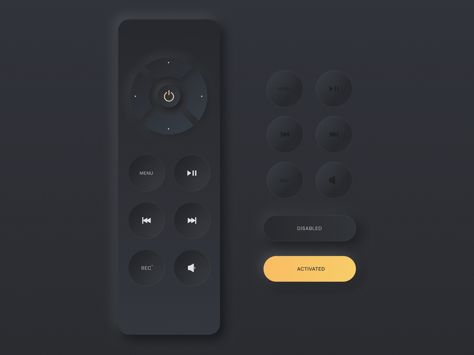 Remote control using neumorphism (Figma) by Chahat Soni on Dribbble