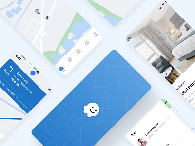 Waze App - Management Map 3d agv application card clean component figma flat logistics maps perspective product design route sidebar ui ux vehicle