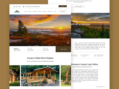 Harman's Luxury Log Cabins | Web Design cabin figma home page luxury minimalist travel hotel web design