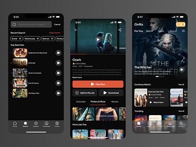 Onflix Movie Apps🍿 app design mobileapp mobiledesign movieapps uidesign uiuxdesign