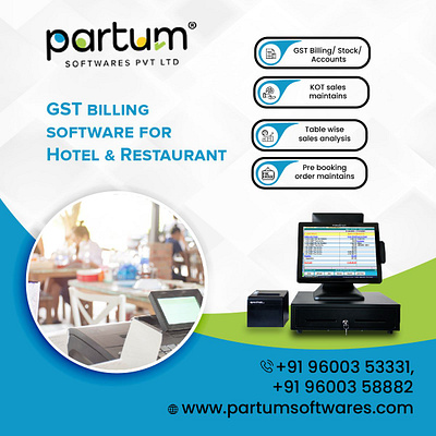 Hotel & Restaurant Billing Software - Partum Software's billing software billing software in erode branding business software erode software company graphic design gst bill gst billing software hotel billing software hotel management software partum softwares restaurant billing software restaurant management software software company ui