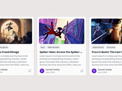 Simple blog card UI design ui
