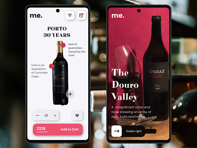 Wine Mobile UI Design 3d animation branding design figma google graphic design illustration logo mobile ui design motion graphics ui vector wine ui design