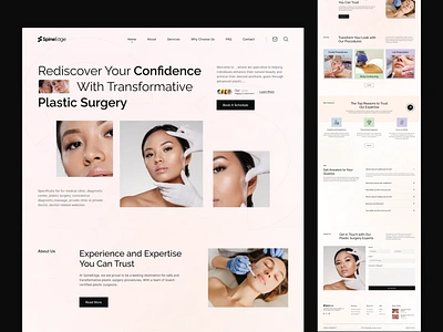 Plastic Surgery Clinic Website UI UX Design - Landing Page aestheticclinic appointmentscheduling beauty clientengagement clinic conversionoptimization cosmeticsurgery figma health medicaluiux minimal plasticsurgerywebsite surgicaldesign ui ux uidesign uiuxdesign userexperience ux design