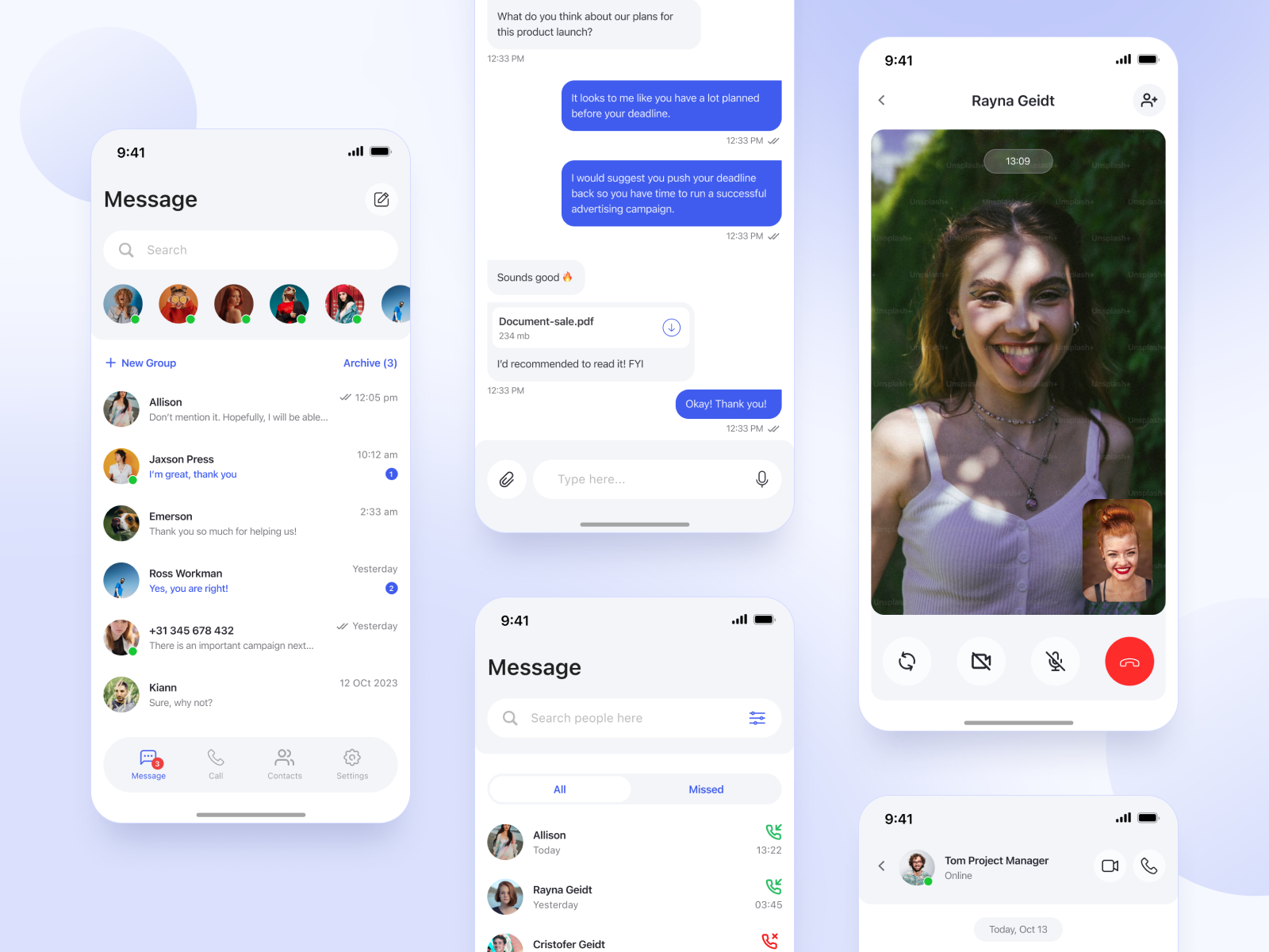 Message App by Aliona Mosiienko for Clockwise Software on Dribbble