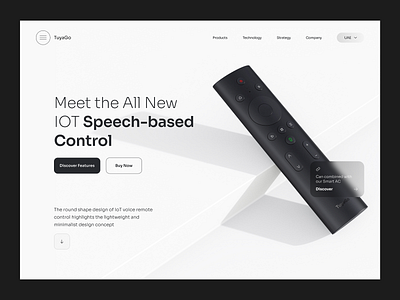 Remote Control Smart Home black buttons control glass home minimal remote smart smarthome ui uiux webdesign website white