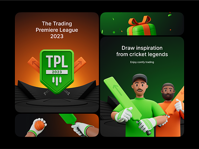 TPL 2023 3d 3d assets 3d design 3d icons 3d illustration 3d render c4d characters cricket design event illustration premiere league redshift render