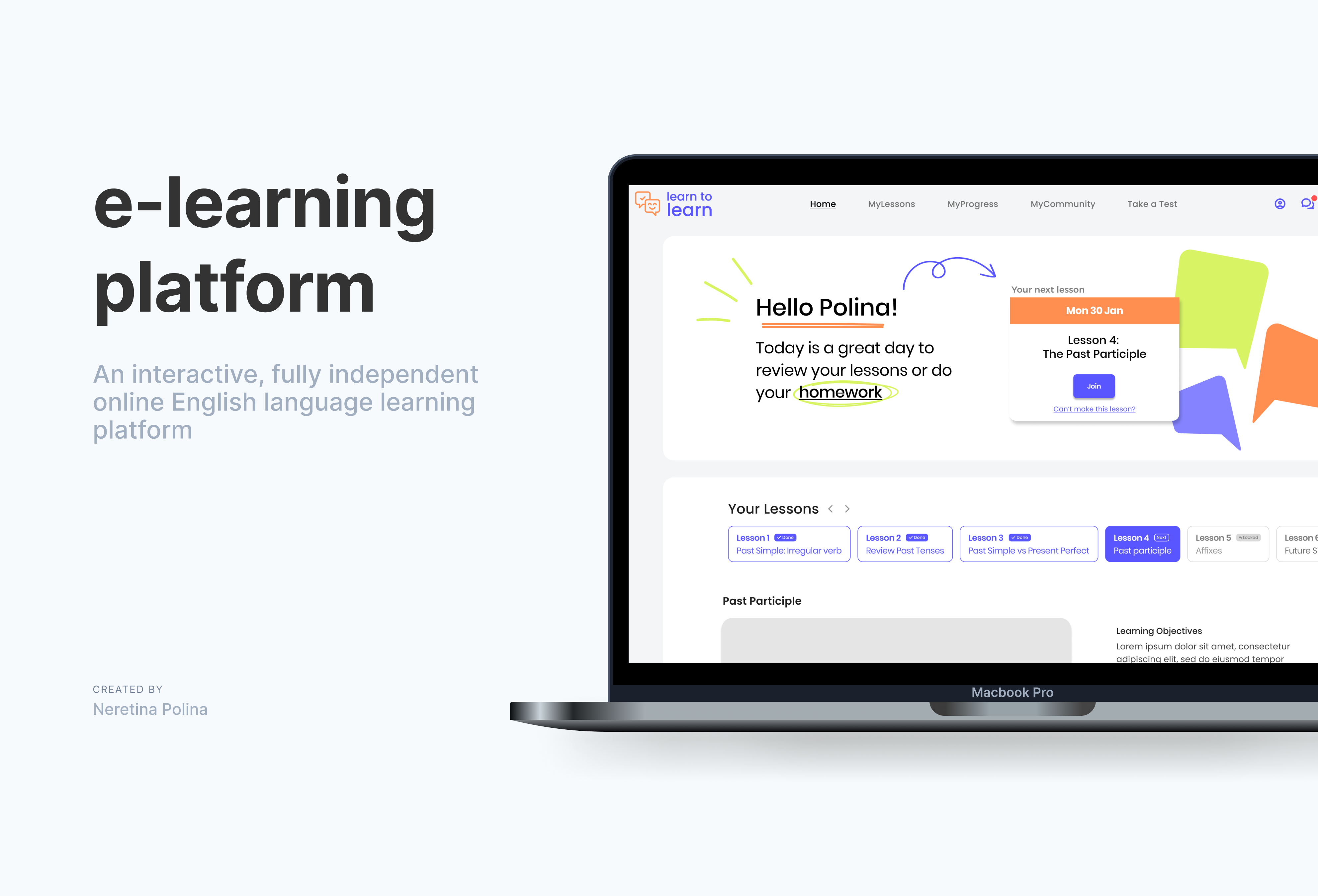 e-learning platform: a case study e learning platform online learning ui ux