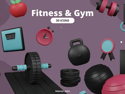 Fitness & Gym 3d 3dicons branding design desktop fitness graphic design gym icons illustration logo ui ux vector web