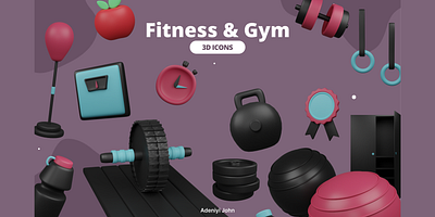 Fitness & Gym 3d 3dicons branding design desktop fitness graphic design gym icons illustration logo ui ux vector web