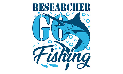 Researcher Fishing T shirt Design design fish fisherman fishing fishing t shirt illustration t shirt t shirt design typography vector world