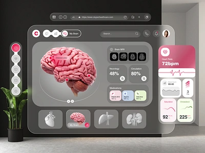 Healthcare Dashboard UI - Apple Vision Pro analytics clinic dashboard dashboard app dashboard ui data design diagnosis doctor healthcare hospital medical medical care modern patient product saas user dashboard web application web design