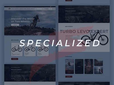 Online store design for Specialized bikes branding concept design ecommerce graphic design ui ux