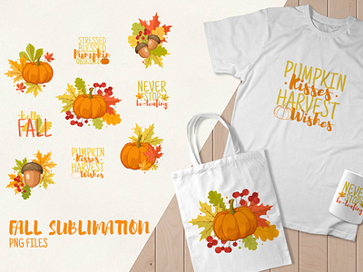 Hello Fall Design Sublimation PNG autumn bundle colorful design fall graphic design illustration printable png set sublimation