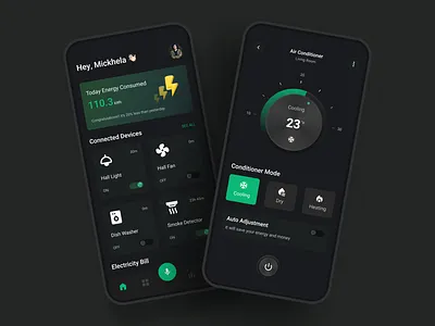 Smart Home Control App dailyui dailyuichallenge darkmode design designchallenge figma gratitude smartapp smarthome smarthomecontrolapp superdribbbs ui uxuidesigner