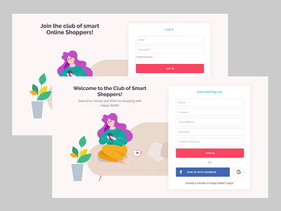 Sign In and Sign up Page design graphic design illustration landing page responsive design sign in page sign up page ui vector web design website