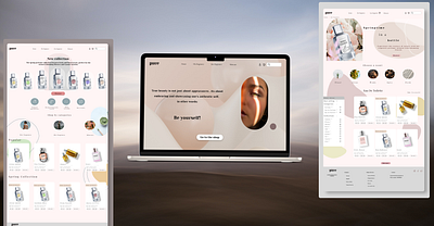 Pure cosmetics e commerce website design