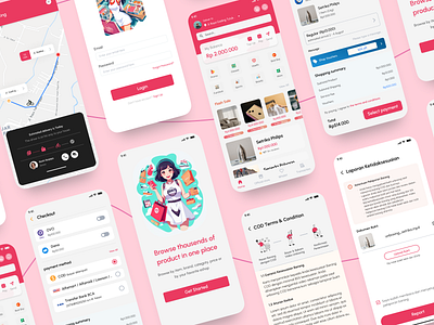 E-Commerce - Mobile Apps app branding cash on delivery design detail dribbble e commerce graphic design home illustration logo mobile mobile apps on boarding shopping transaction typography ui ui designer uiux