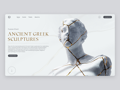 Ancient Greek Sculptures Website figma graphic design ui ui design web design website