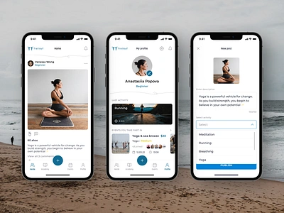 Fitness Mobile App Freilauf animation app card colorful colors concept design illustration instagram interface list view mobile app navigation profile social network sport typography ui ux wellness