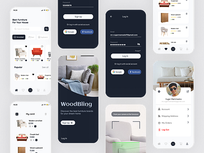 WoodBling app design furniture graphic design mobilapp mobildesign ui uilab.az woodbling