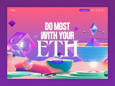 Web3 Landing Page - Hero Illustration 3d ai animation colorful crypto design ether graphic design illustration logo motion purple render ui uiux web3 webdesign