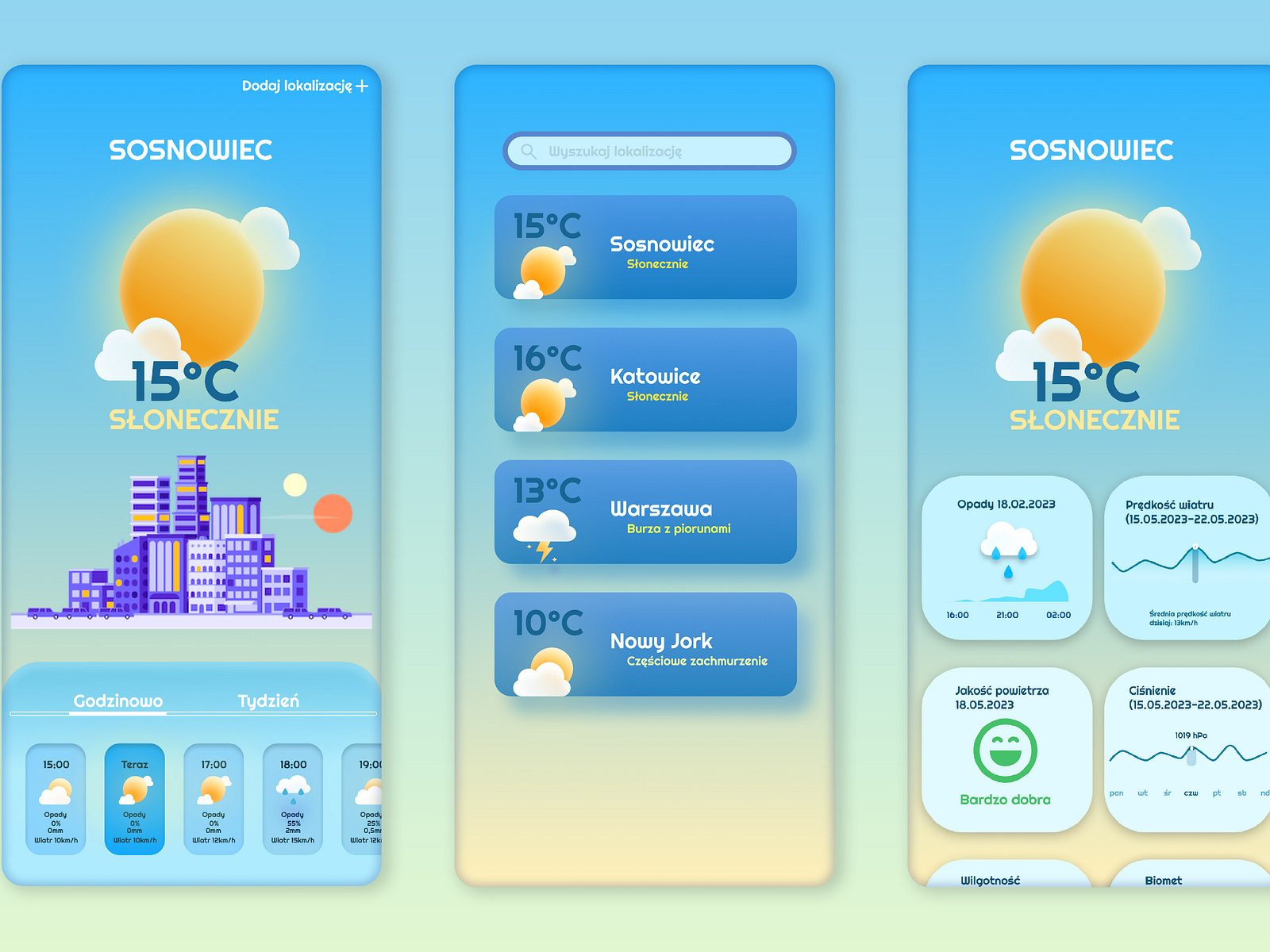 Weather app UI/UX design by Bartosz Nowak on Dribbble