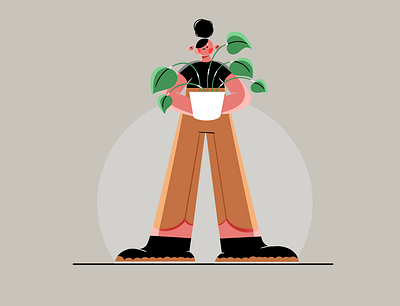 Just simple 2d 2d illustration adobe character design commercial design digital art flat design graphic design grey illo illustration plants procreate vector