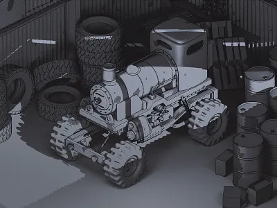 La Grange 3d 3dsmax arnold car cinema4d illustration modeling render sketch toon work