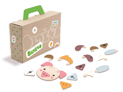 Kids Wooden Toy Brand -Visual Identity/Toy/Packaging branding children design education educational toy graphic design kids kids brand kids branding kids design logo packa packaging puzzle toy design vector wooden animals wooden puzzle wooden toy