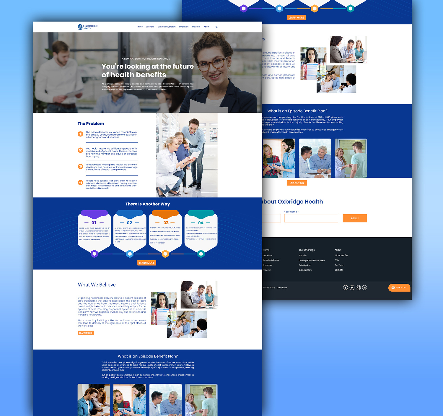 Web template design for health insurance by MD Naeem Hossain on Dribbble