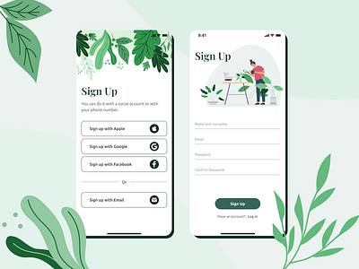 Your perfect plant | Sign Up | Daily UI 001 form plant signup ui