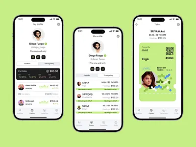 Talent monetization app "Mint" app design minimalism mobile app mobile app design product design ui ux uxuidesign webdesign
