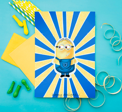 Minion greeting card design digital art graphic design greeting card illustration product design