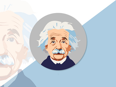 A Flat Portrait of Albert Einstein creative art curiosity flat design graphic design reshaped understanding
