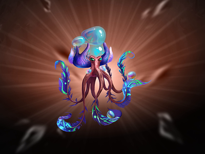 Alchemic World - Octopus Idle Animation 2d alchemy animation blockchain character crypto dark fantasy fantasy game gamefi gaming idle mascot motion graphics nft octopus pet spine water character web3
