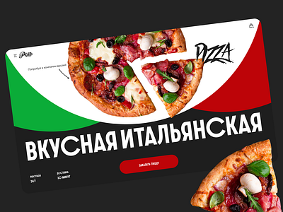 Pizza delivery concept design promo typography ui web design