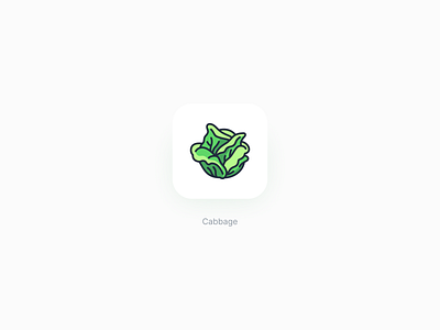 Cabbage icon art cabbage cute food icon icon design icon designer icon set iconography illustration logo logomark sticker vegetable