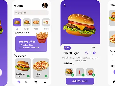 Food Ordering Mobile App Design in Figma app figma react reactnative ui uiux