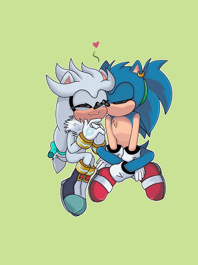 "Kiss" | Sonilver Week art artist artwork character couple design digitalart digitalartist drawing illustration kiss sonic