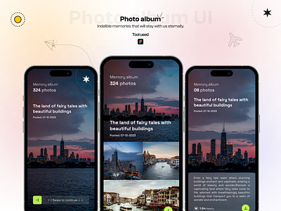 Photo album UI app branding creativity design designinspiration ui