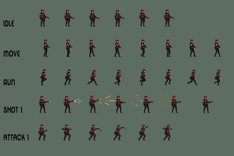 Free Raider Sprite Sheets Pixel Art by 2D Game Assets on Dribbble