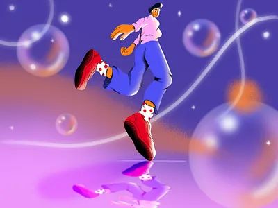 Flying guy b2b b2c blog business illustration flat illustration minimal noise saas tech vector