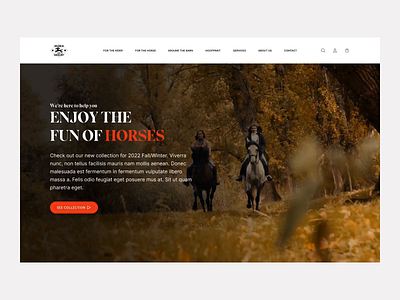 Equestrian fashion eCommerce landing page. design ecommerce equestrian fashion horse riding interface motion design online store retail ui visual design webdesign